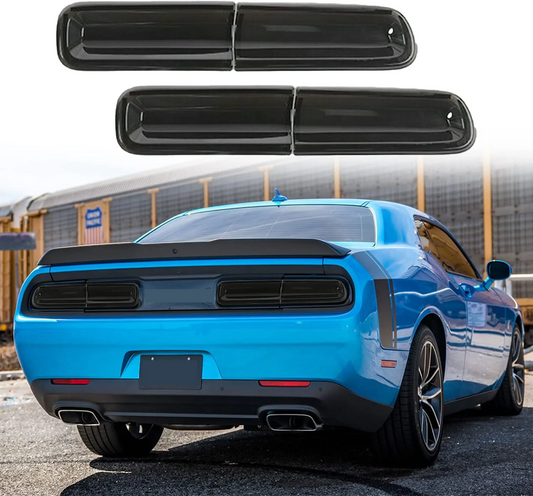 2015-2022 Dodge Challenger Tail Light Covers Smoked Rear Light Guards Trim