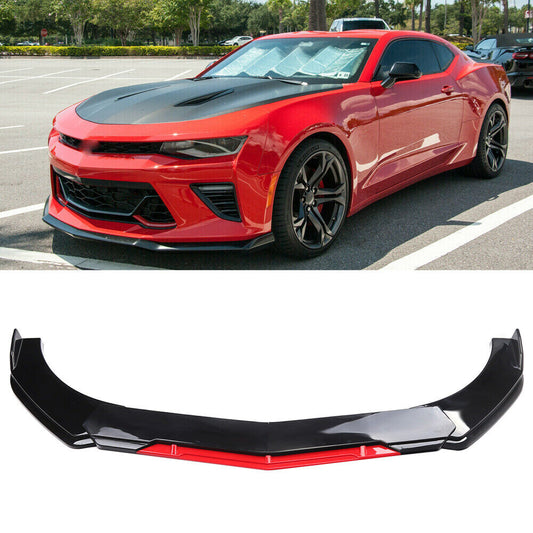Chevrolet Camaro SS Front Bumper Lip Spoiler Splitter Body Glossy Black+Red
