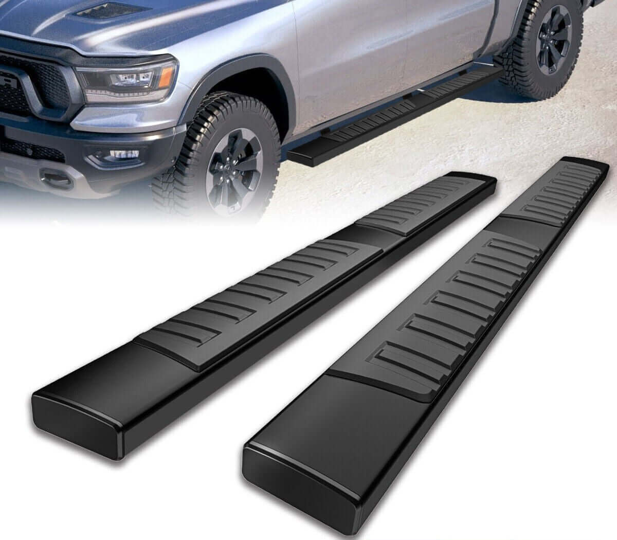 thumbnail image 2 of 3-inch Nerf Bar Running Boards For 2009–2018 Dodge Ram 1500 Crew Cab – Easy Mount 2 of 12