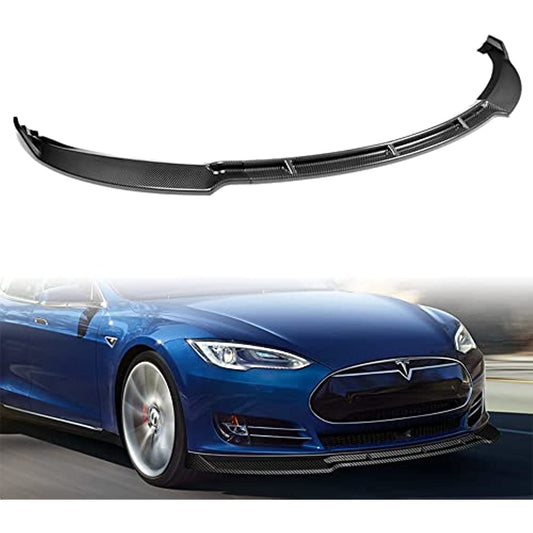 2012-2015 Tesla Model S (Painted Carbon) Front Lip + Side Skirt Rocker Winglet Canard Diffuser Wing