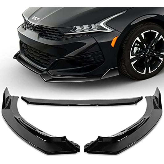 2021-2022 Kia K5 GT-Line Models Only (Painted Black) Front Lip & Side Skirt Extensions Diffuser