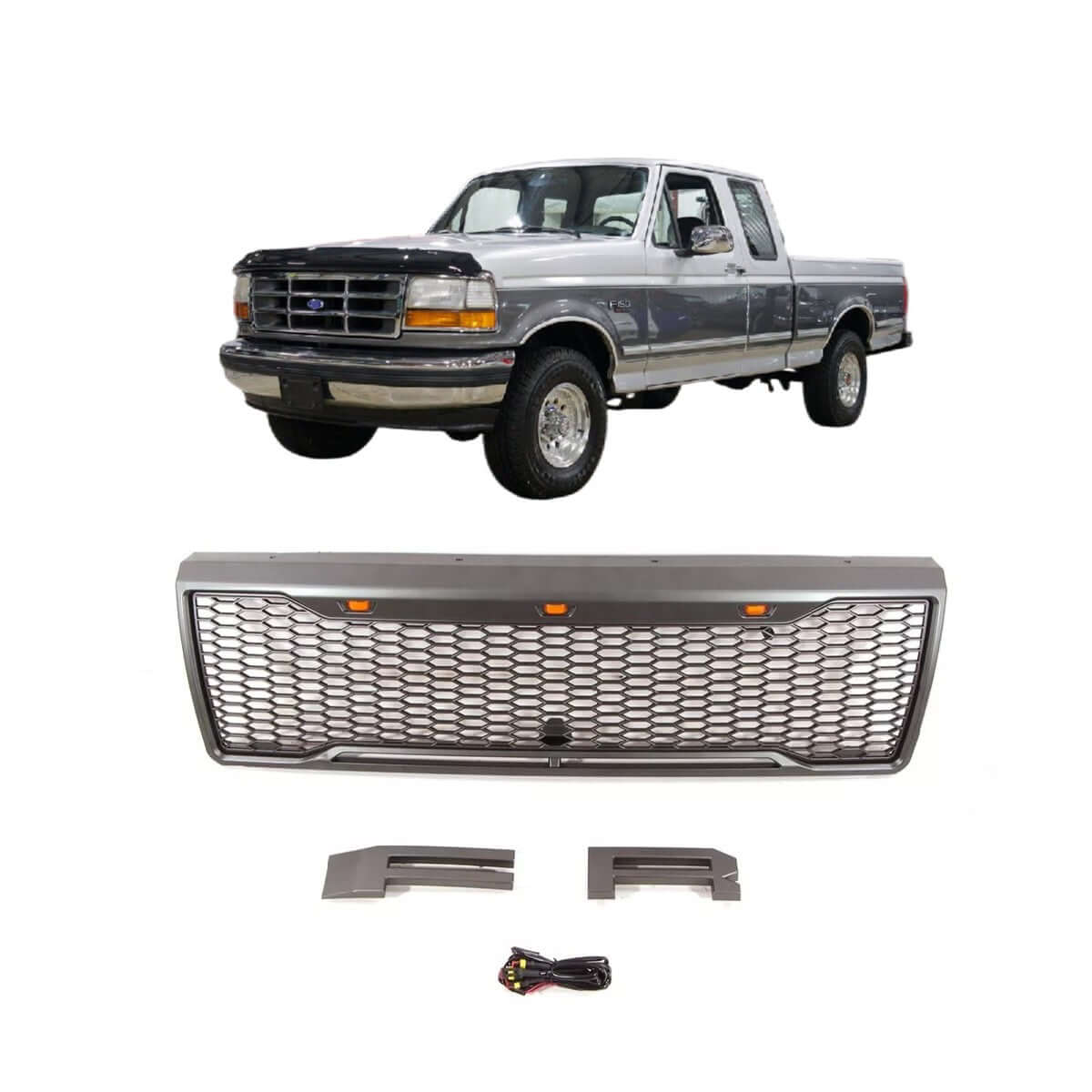 Ford F150 Grill 1992-1996 Upper W/LED Lights