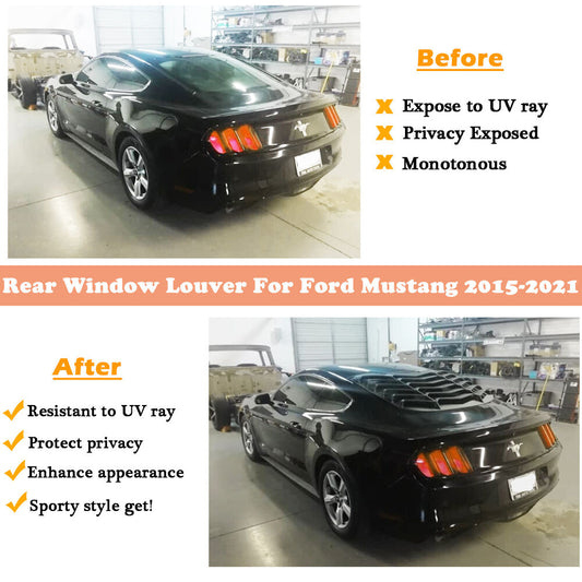 Ford Mustang  2015~2023 in GT Lambo Style Rear Window Louver Sun Shade Cover