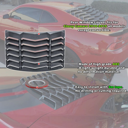 Chevy Chevrolet Camaro 2010-2015 Rear Window Louver SunShade Cover