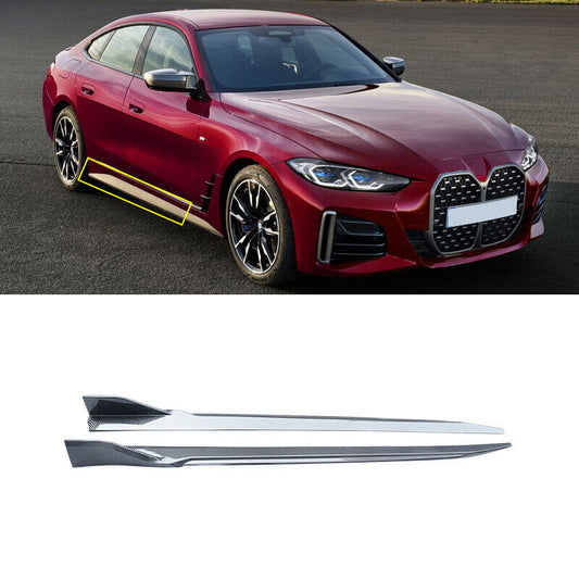 2021-2022 BMW 4 Series G26 Gran Coupe Side Skirts Extension Carbon Fiber Style