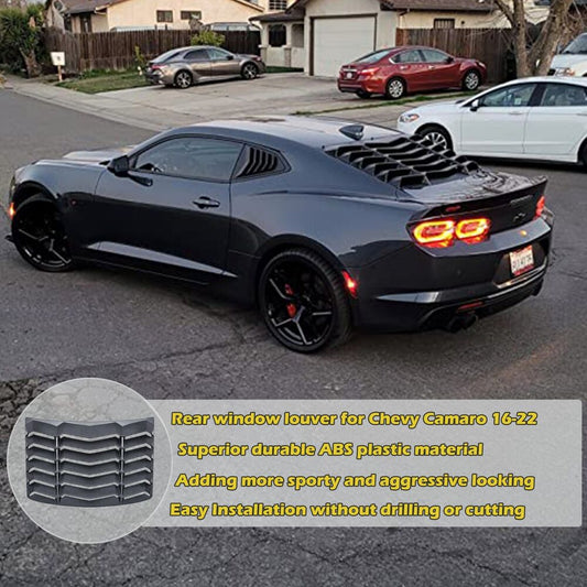 Chevy Chevrolet Camaro 2016-2023 Rear Window Louver Sun Shade Vent Cover