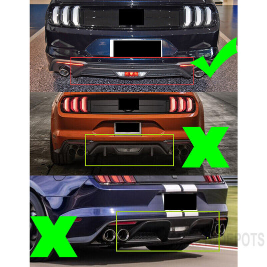 Ford Mustang 2015-2021 Rear Diffuser Bumper Lip Side Valance Apron Gloss Black