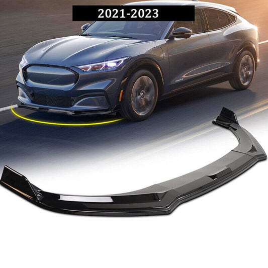 2021-2023 Ford Mustang Mach-E Front Bumper Lip Splitter Spoiler Gloss Black