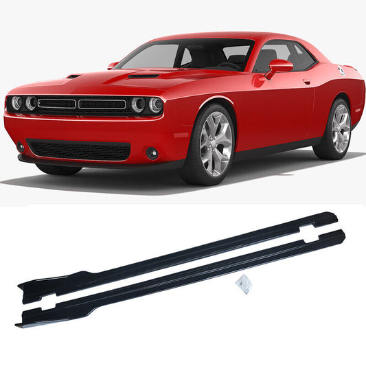 2015-2023 Dodge Challenger SXT Side Skirts Extension Rocker Panels Gloss Black
