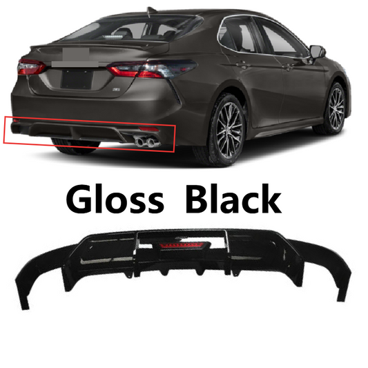2018-2022 Toyota Camry SE XSERear Diffuser Bumper Lip W/Light Gloss Black
