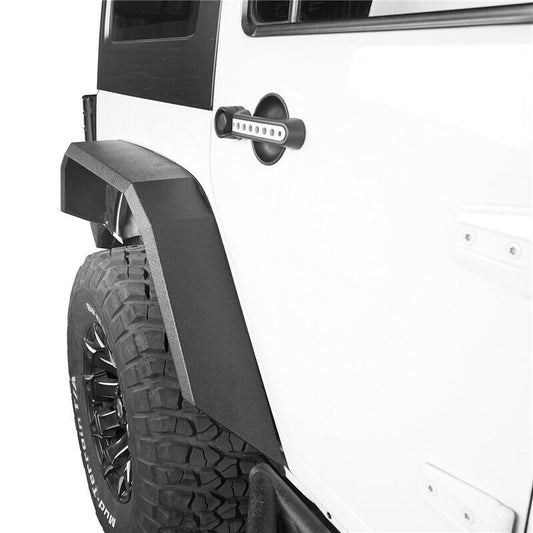 2007-2018 Jeep Wrangler JK Steel Flat Style Front & Rear Fender Flares Combo