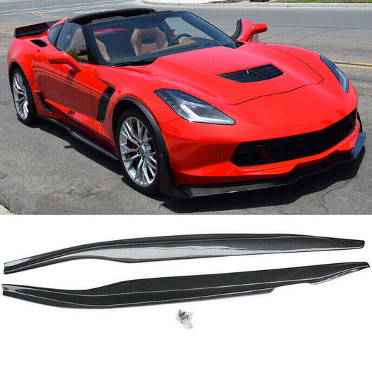 2014-2019 Corvette C7 Z06 Side Skirts Stingray Rocker Panels Carbon Style