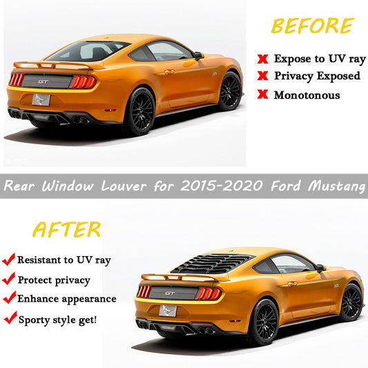 Ford Mustang 2015-2021 Carbon Fiber in GT Lambo Style Rear Window Louvers