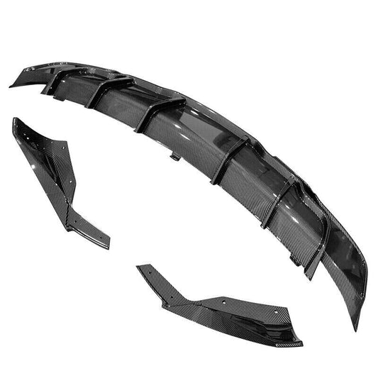 2017-2023 Tesla Model 3 Rear Bumper Diffuser Lip W/Extensions Carbon Fiber