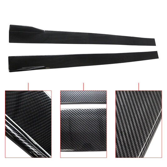 2015-2022 Dodge Charger RT SRT SXT 86.6'' Carbon Look Side Skirts Rocker Panel