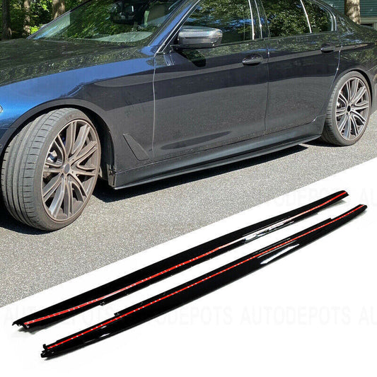 2017-2023 BMW 5 Series G30 G31 M Sport Side Skirts Extension Gloss Black