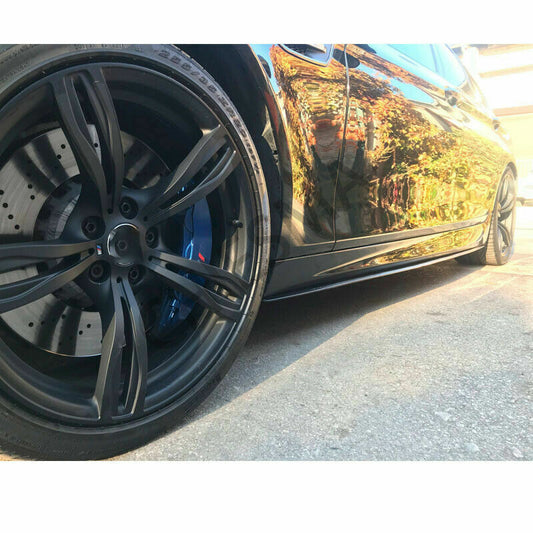 2011-2016 BMW 5 Series F10 Side Skirts Extension Bottom Lip Gloss Black