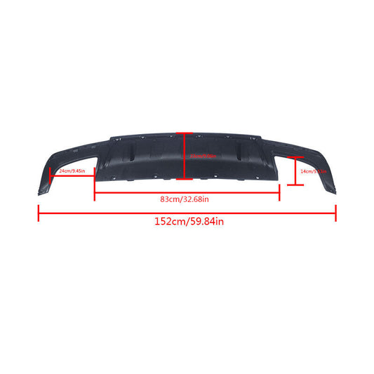 2015-2023 Chrysler 300 Gloss Black Rectangle Exhaust Rear Bumper Lip Diffuser