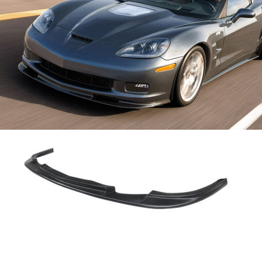 2005-2013 Chevrolet Corvette C6 Z06r Front Bumper Lip Splitte Matte Black