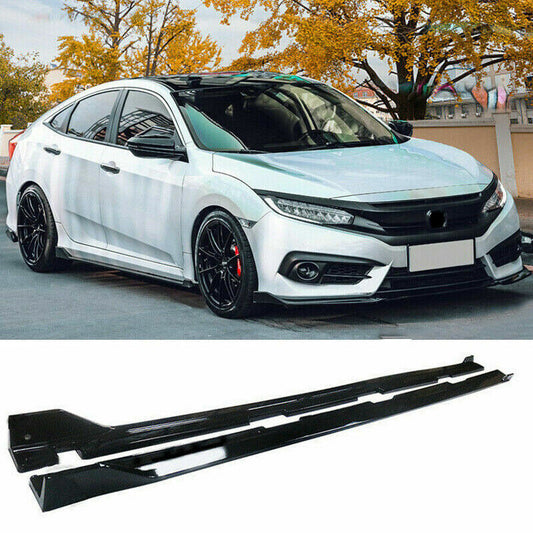 2016-2021 Honda Civic Sedan Hatchback Side Skirts Extension Gloss Black