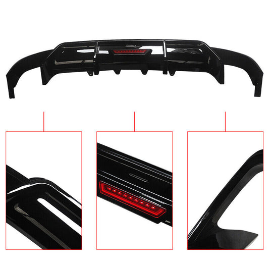 2018-2022 Toyota Camry SE XSERear Diffuser Bumper Lip W/Light Gloss Black