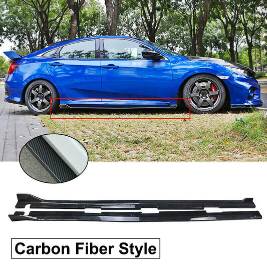 2016-2021 Honda Civic Sedan Hatckback Carbon Look Side Skirts Extension