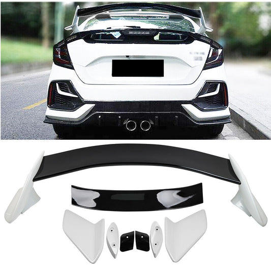 2016-2021 Honda Civic Hatchback Type-R Black & White Rear Trunk Spoiler Wing