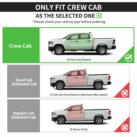 2019-2025 Dodge Ram 1500 Crew Cab 6 Running Board Side Step Nerf Bars Black