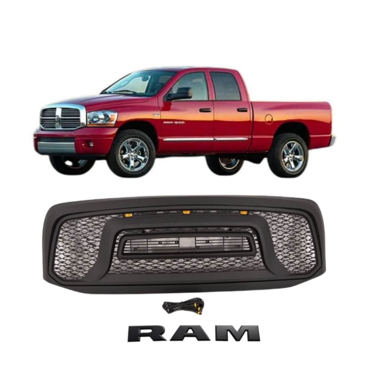 {WildWell}{Dodge Grill}-{Dodge RAM 1500 Grill 2006-2008/1}-Front
