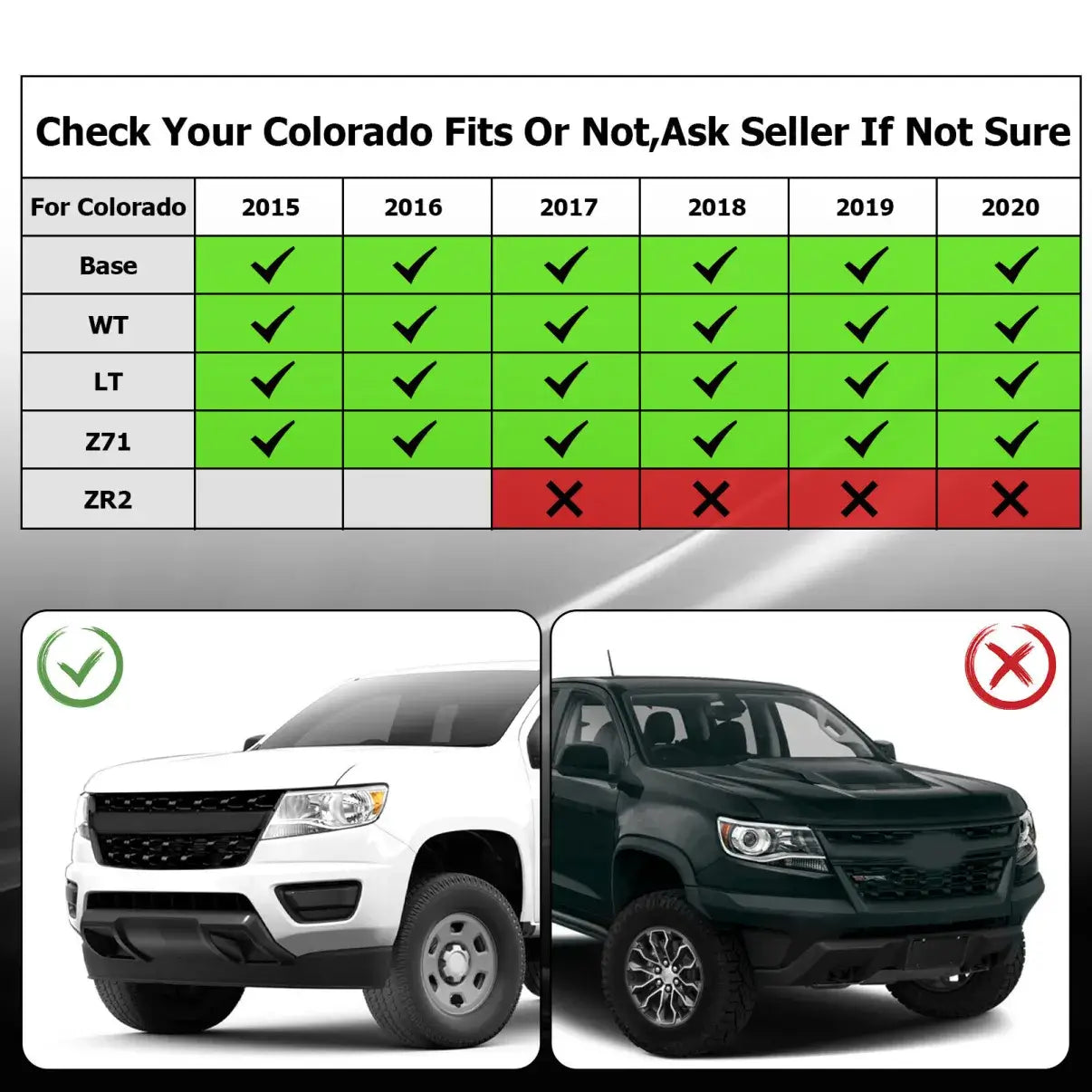 {WildWell}{ Chevrolet Grille}-{ Chevrolet Colorado Grille 2015-2020/3}-Vehicle Information