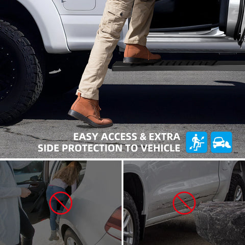 2019-2025 Dodge Ram 1500 Crew Cab 6 Running Board Side Step Nerf Bars Black