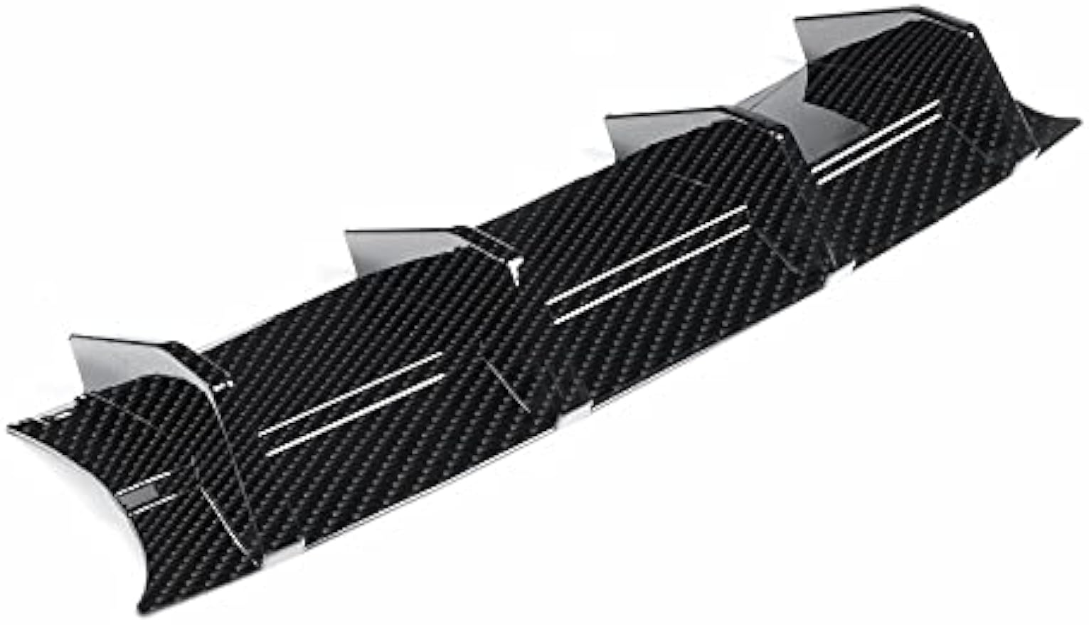 4-Piece Rear Bumper Diffuser Shark Fins – For Dodge Challenger & Charger, PVC, Black, Universal Fit