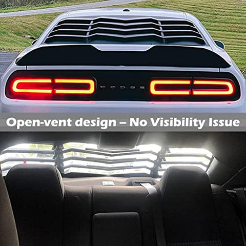 2008-2021 Dodge Challenger Rear Window Louver Lambo Style Sun Shade Vent Cover Matte Black