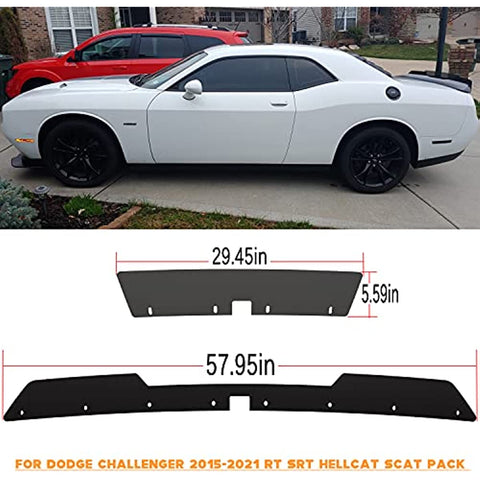 2015-2021 Dodge Challenger Rear Wickerbill Spoiler SRT RT Hellcat Scat Pack w Backup Camera,2 Piece Wicker Bill Spoiler Add-on Style with RivNut Tool