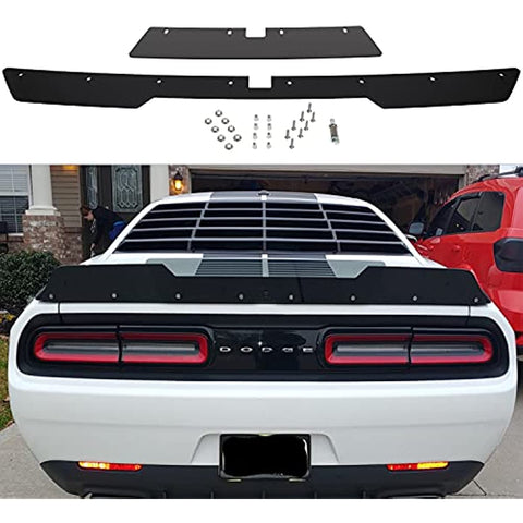 2015-2021 Dodge Challenger Rear Wickerbill Spoiler SRT RT Hellcat Scat Pack w Backup Camera,2 Piece Wicker Bill Spoiler Add-on Style with RivNut Tool