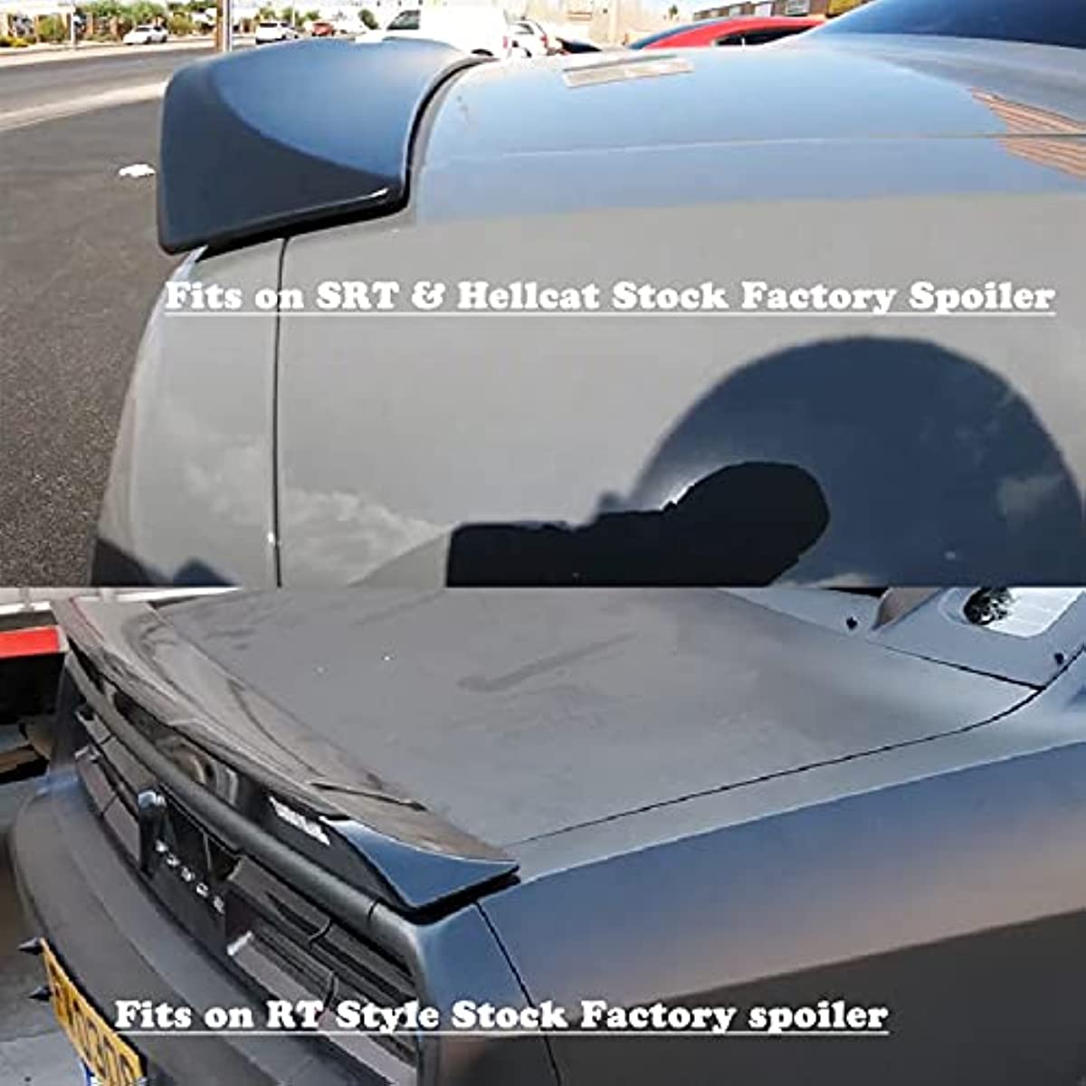 2015-2021 Dodge Challenger Rear Wickerbill Spoiler SRT RT Hellcat Scat Pack w Backup Camera,2 Piece Wicker Bill Spoiler Add-on Style with RivNut Tool