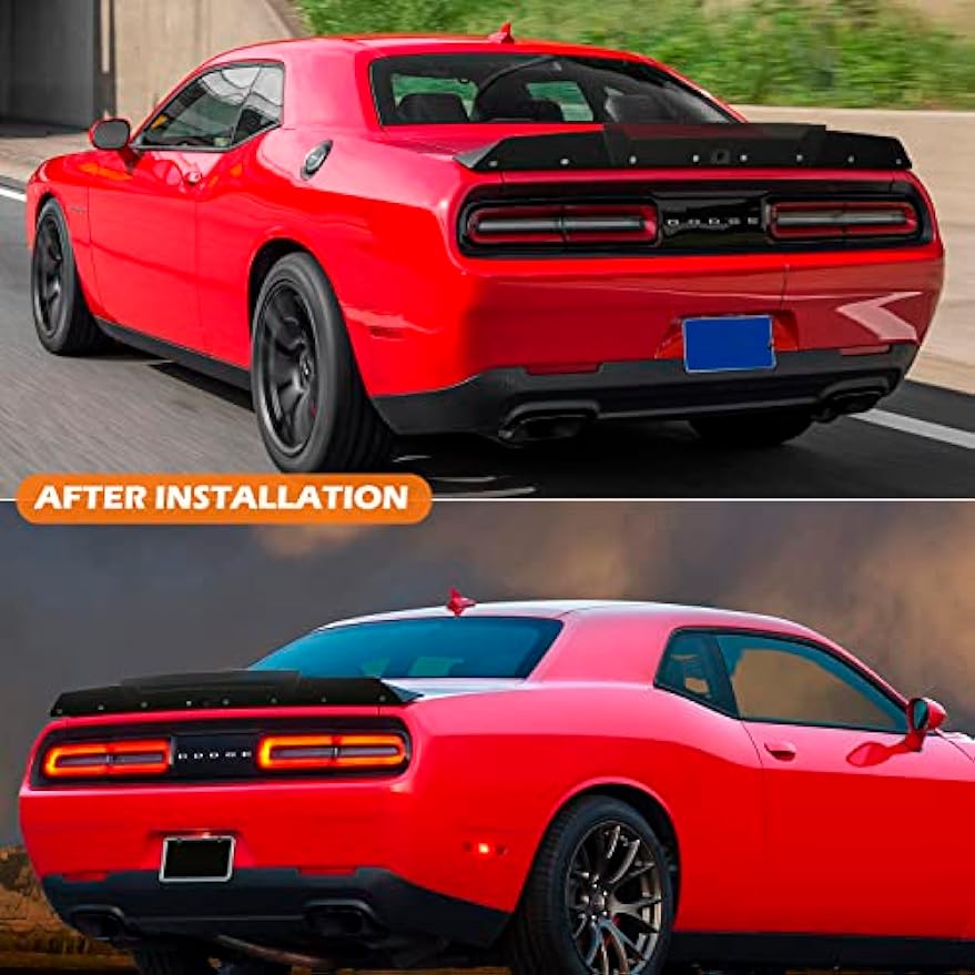 Dodge Challenger 2015-2021 SRT RT Rear WickerBill Spoiler Hellcat Scat Pack with Back up Camera