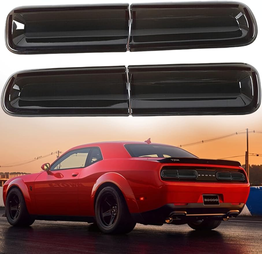 Smoke Acrylic Headlight Covers For Dodge Challenger 2015-2020 – GTS 4pc Kit GT0165S