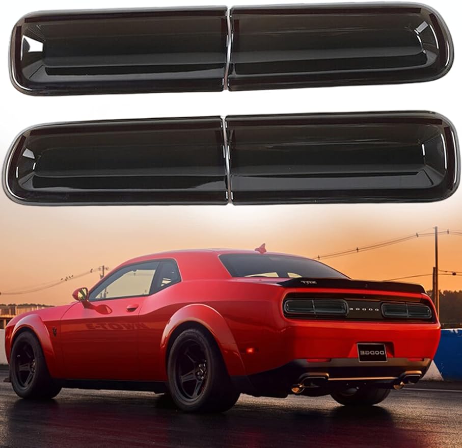 Dodge Challenger 2015-2023 Smoked Tail Light Covers (4Pcs)