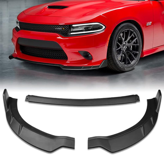 2015-2021 Dodge Charger SRT Front Bumper Lip Spoiler Air Chin Body Kit Splitter Unpainted Matt Black