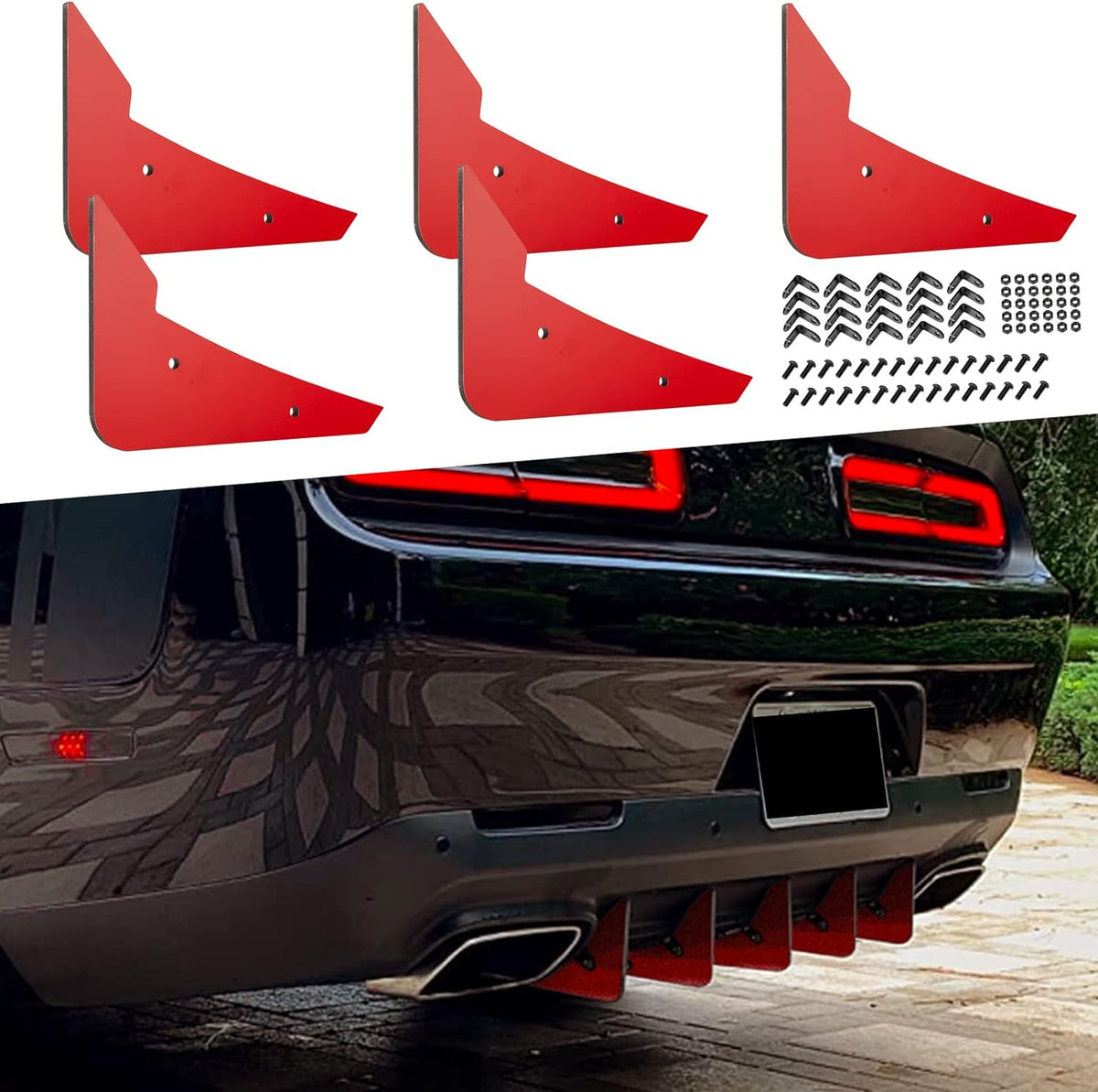 Dodge Challenger 2015-2022 Rear Bumper Diffuser Shark Fin