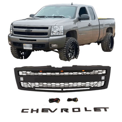 {WildWell}{ Chevrolet Grille}-{ Chevrolet Silverado Grille 2007-2013/1}-Front