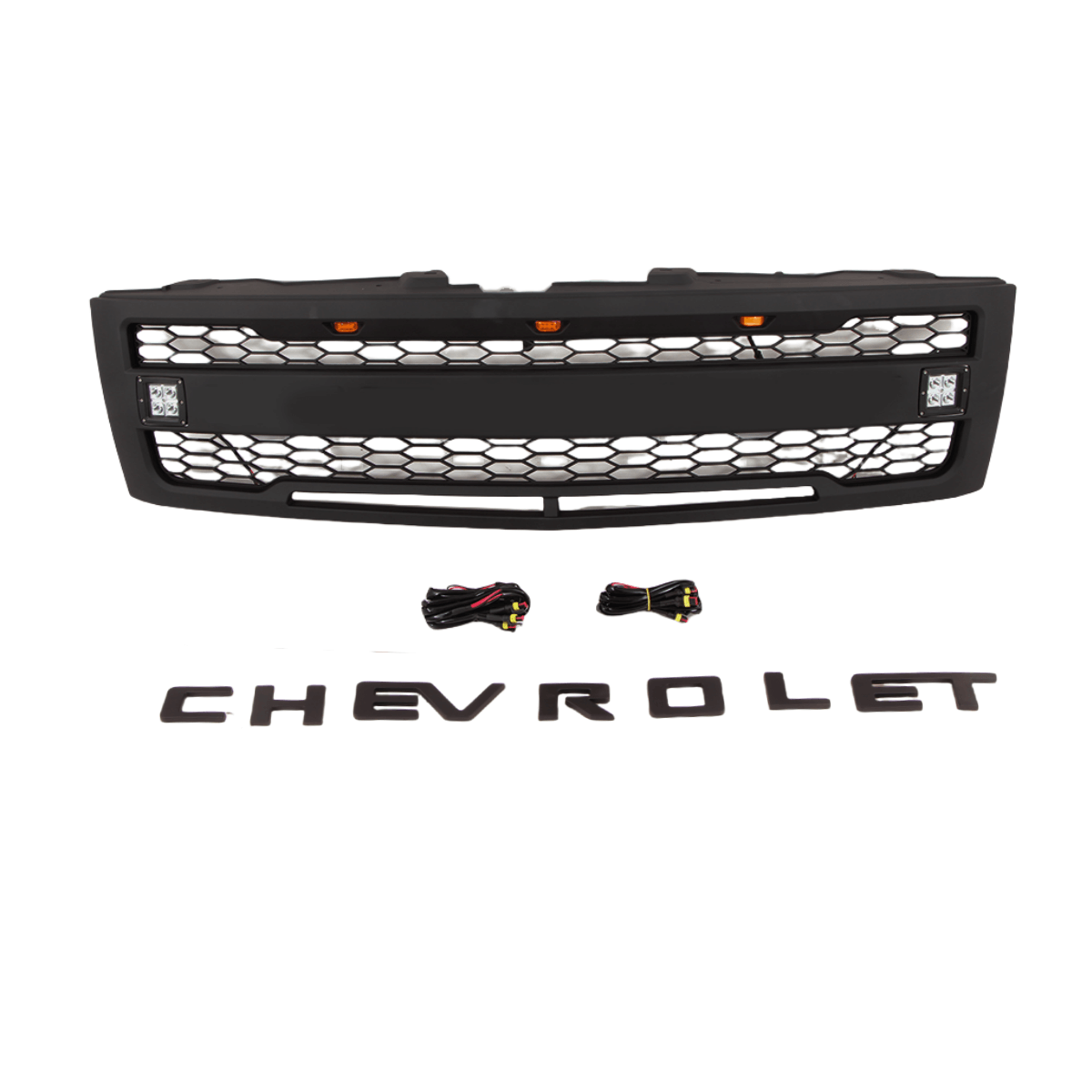 {WildWell}{ Chevrolet Grille}-{ Chevrolet Silverado Grille 2007-2013/4}-Front