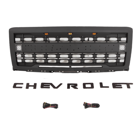 {WildWell}{ Chevrolet Grille}-{ Chevrolet Silverado Grille 2014-2015/7}-Front