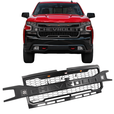 {WildWell}{ Chevrolet Grille}-{ Chevrolet Silverado Grille 2019-2020/1}-Front