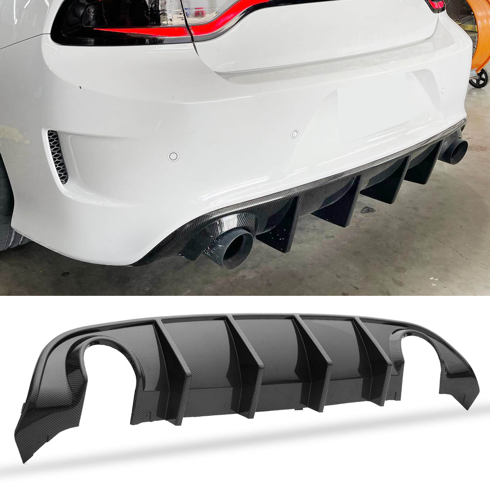 2015-2023 Dodge Charger Rear Diffuser SRT Rear Bumper Lip Valance Spli