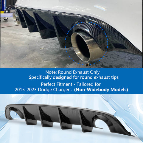 2015-2023 Dodge Charger Rear Diffuser SRT Rear Bumper Lip Valance Spli
