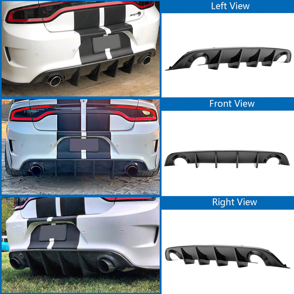 2015-2023 Dodge Charger Rear Diffuser SRT Rear Bumper Lip Valance Spli