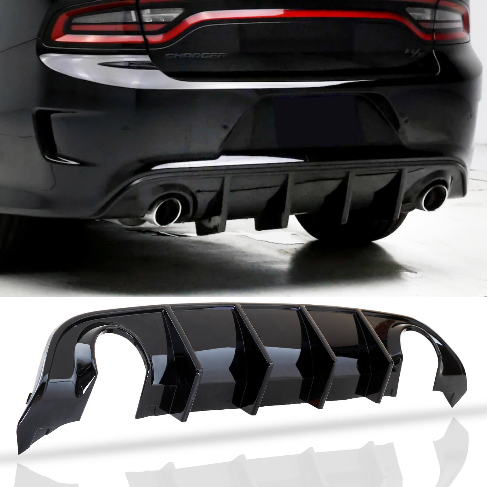 2015-2023 Dodge Charger SRT Rear Diffuser Valance Splitter OE Style Gl