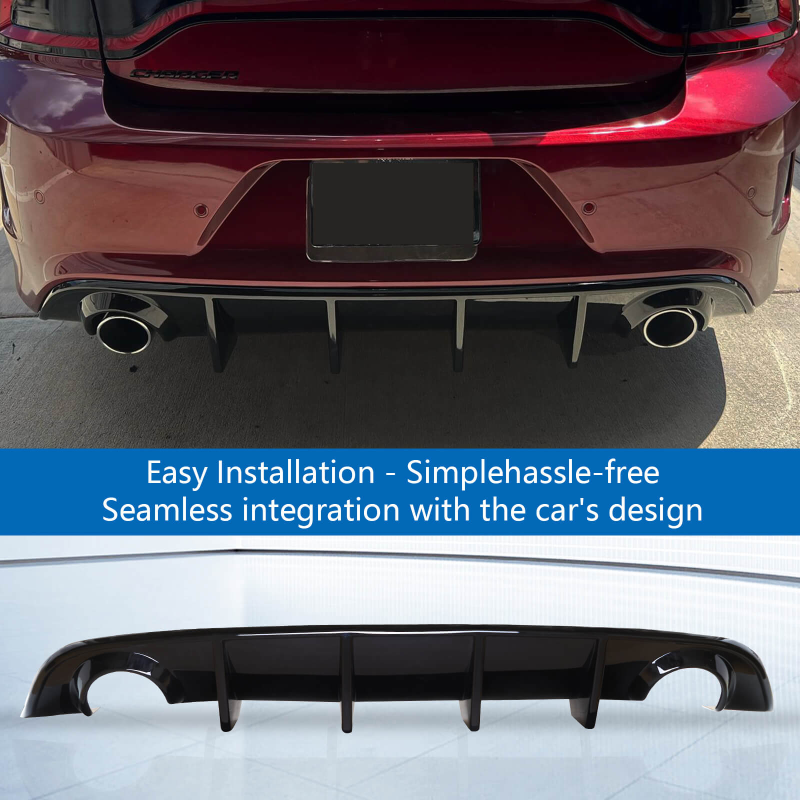 2015-2023 Dodge Charger SRT Rear Diffuser Valance Splitter OE Style Gl